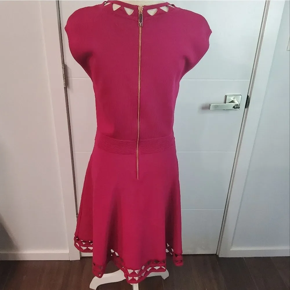 Ted Baker Kathryn Cut-out Knit Fit-and-Flare Dress Size 4 - Picture 8 of 16
